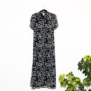Vintage Silk Floral Button Maxi Dress Doen